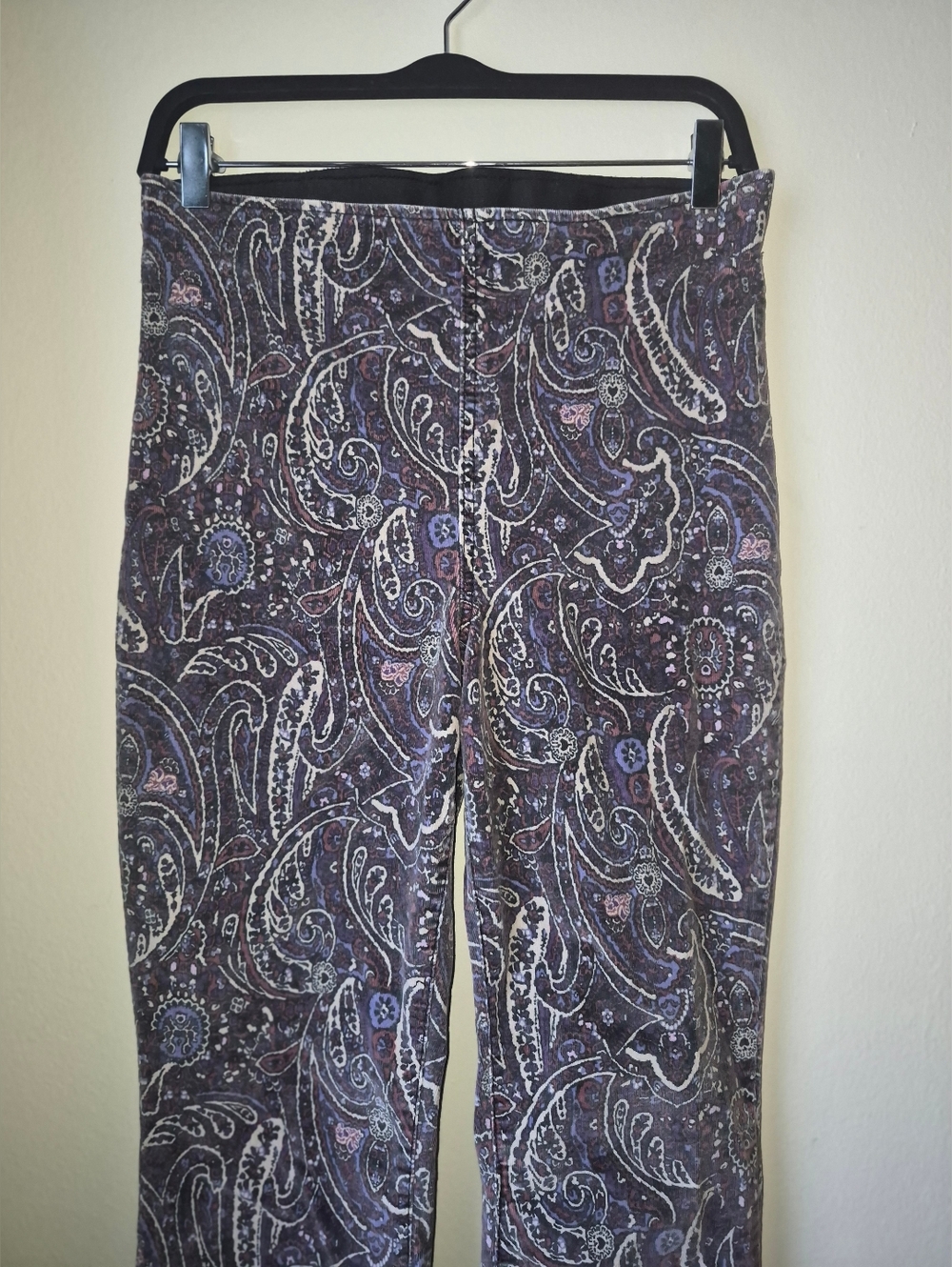 Paisley Print Flare Pants Purple, Pink, White